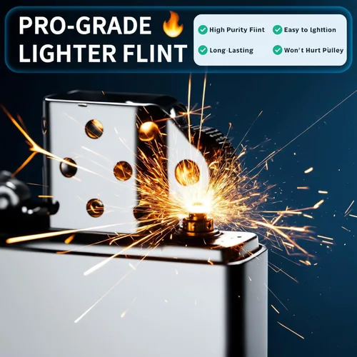 Miniatura 2 de 100 piezas de repuesto de pedernales de encendedor premium compatibles con encendedores Zippo y Clipper Chispas duraderas, de encendido rápido