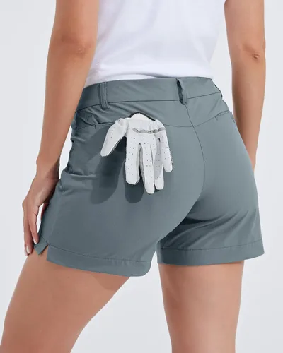 Miniatura 39 de Willit Pantalones cortos de golf de 4.5 pulgadas para mujer, de secado rápido, casuales, con bolsillos, resistentes al agua