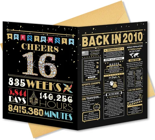 Miniatura 10 de BGTCARDS Tarjeta de cumpleaños número 10, decoraciones de cumpleaños número 10 para niñas y niños, regalos divertidos para hija e hijo, tarjeta