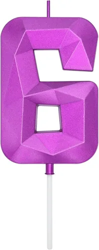 Miniatura 311 de DERVENTA Velas de cumpleaños con números grandes, 3D, color rosa, 3.7 pulgadas, decoración para tartas de fiesta, 1 pieza (número 3 rosa)