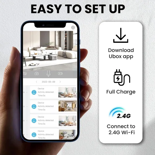 Miniatura 5 de Funstorm Cámara de seguridad mejorada 2025, mini cámara de niñera HD 4K para el hogar con visión nocturna, cámara WiFi interior, batería de 100 días