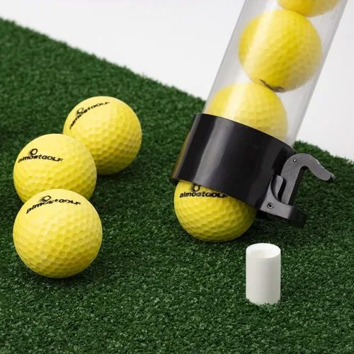 Miniatura 5 de ALMOSTGOLF Palo de práctica – Tubo de pelo largo con liberación de pelota, 24 pelotas de golf de práctica de vuelo limitado incluidas – Fabricado