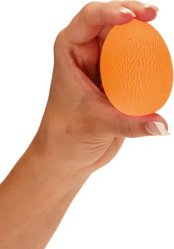 NOVA Huevo ovalado para ejercitador de mano, bola ovalada para fuerza, estrés y recuperación, viene en 3 niveles de resistencia, rosa suave, Naranja