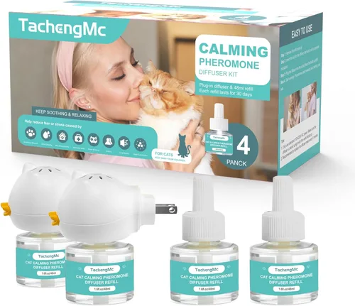 Miniatura 10 de Difusor calmante para gatos, difusor calmante de feromonas para gatos con 1 difusor + 2 recambios de 1.6 fl oz, kit de difusor de feromonas