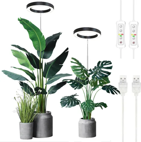 Miniatura 28 de Yadoker - Luz de cultivo LED de espectro completo para plantas de interior, lupa negra, altura ajustable, temporizador automático, bajo voltaje