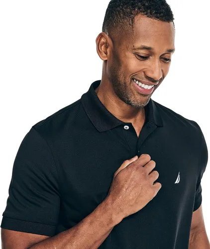 Miniatura 186 de Nautica playera polo clásica de mangas cortas, color sólido, para hombre