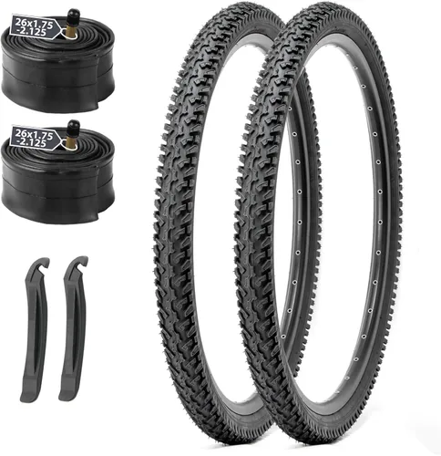 Miniatura 9 de MOHEGIA Neumático de repuesto para bicicleta de montaña: neumático de bicicleta plegable resistente a pinchazos de 26 x 1.95 pulgadas