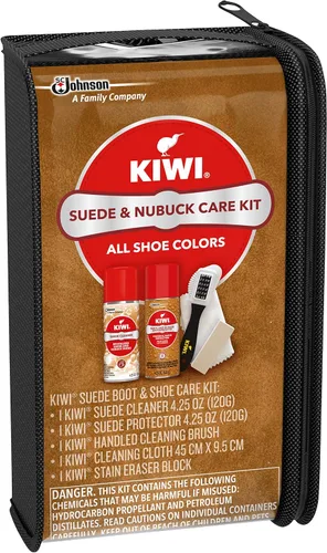 Miniatura 4 de Kit de limpieza para zapatos de gamuza y nubuck KIWI Para zapatos, botas y más Incluye limpiador, protector, cepillo, paño, goma de borrar