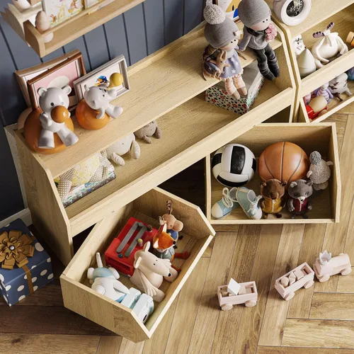 Miniatura 5 de Organizador de almacenamiento de juguetes Fulhope para niños, gabinete de almacenamiento de juguetes con cajones, estante de juguetes para niños