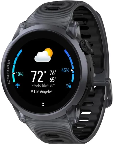 COROS Reloj GPS deportivo ultraligero PACE 4 (silicona de cristal negro)