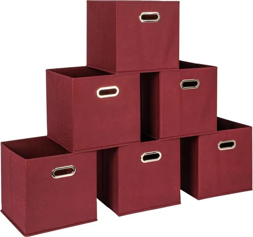 Miniatura 20 de Household Essentials Cubos de Almacenamiento de Tela Plegables Paquete de 6 – 11x11x11 Contenedores No Tejidos Apilables con Lados de Cartón