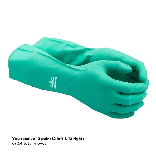 Miniatura 4 de SHOWA 727 - Guantes de seguridad de nitrilo resistentes a los productos químicos, sin forro, apto para alimentos, 15 mil de grosor, 13 pulgadas