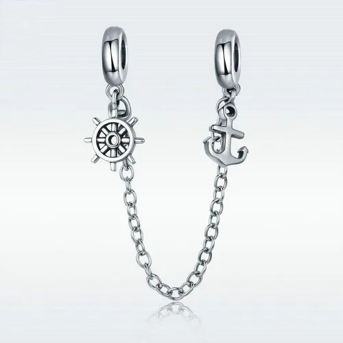Miniatura 4 de Abalorio de cadena de seguridad de plata de ley 925 para pulsera Pandora