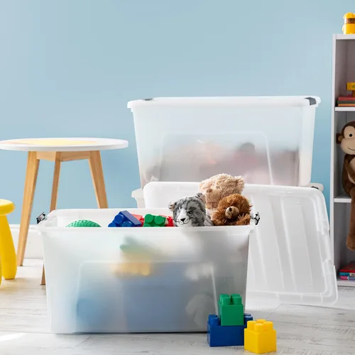 Miniatura 4 de IRIS Contenedores de almacenamiento de plástico apilables de 72 cuartos de galón con tapas, paquete de 4 unidades, sin BPA, fabricados en Estados