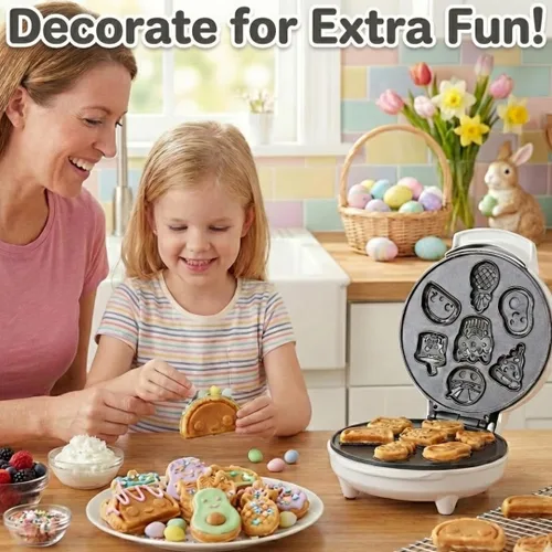 Miniatura 3 de Fun Food Friends - Mini waflera – 7 diferentes estilo kawaii diseño de tartas. Pizza de aguacate Ramen Taco y más – plancha de oblea antiadherente
