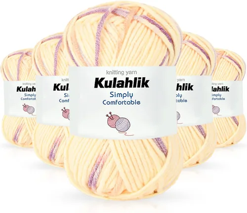 Miniatura 102 de 50g (1x50g) Hilo Acrílico para Crochet y Tejido, Hilo Degradado Colorido, 1 Rollo de Madejas, Hilo Acrílico Multicolor, Perfecto para Proyectos