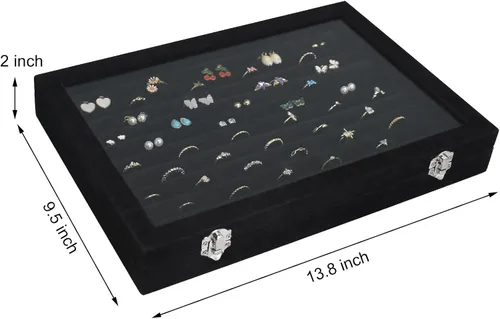 Miniatura 3 de Bandeja organizadora de anillos, bandeja organizadora de 10 ranuras, bandeja de exhibición de anillos de terciopelo, caja de almacenamiento