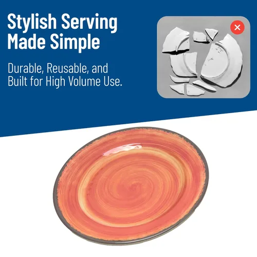 Miniatura 7 de Carlisle FoodService Products Mingle - Plato de plástico reutilizable para aperitivos con estilo de cerámica para el hogar y restaurante, melamina