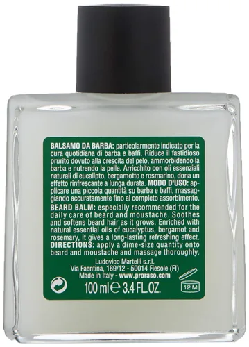 Miniatura 3 de Proraso - Bálsamo para barba para hombres, nutre y suaviza el crecimiento de la barba nueva y las barbas cortas