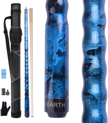 Kit de palo de billar con punta de 13 mm y diseño ergonómico de 58 pulgadas, palo de arce canadiense con estuche duro Azul