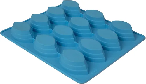 Miniatura 3 de Mobi 12 barcos de postre silicona molde para hornear azul