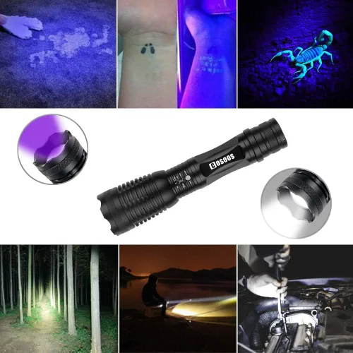 Miniatura 2 de COSOOS Linterna UV de luz negra, luz blanca 2 en 1 y luz negra de 395 nm, detector de orina de mascotas para orina de perro/gato, manchas secas