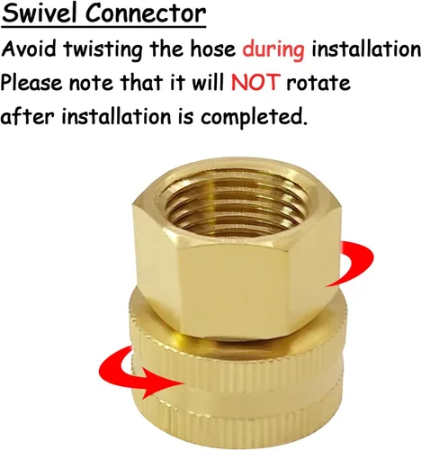 Miniatura 4 de Uenede Conector de manguera de jardín hembra de latón de 1/2 "NPT a 3/4" GHT hembra, reductor giratorio roscado reductor adaptador de conversión