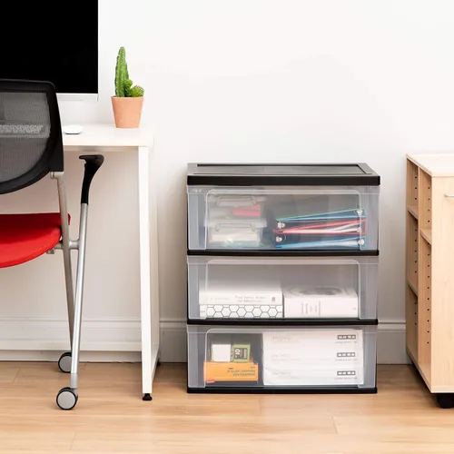 Miniatura 2 de IRIS USA Carrito rodante organizador de almacenamiento de cajones de plástico, con ruedas giratorias, 3 cajones, para suministros de arte