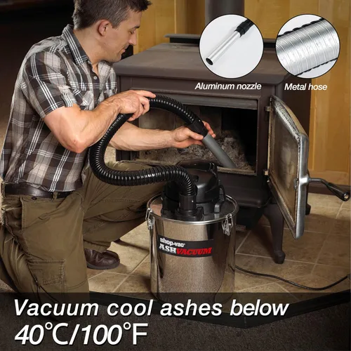 Miniatura 3 de Shop-Vac 4 Galones 2.0 HP Pico Aspirador de Cenizas, Aspirador de Cenizas de 7.0 Amperios con Filtro HEPA, Manguera y Accesorios para Chimeneas