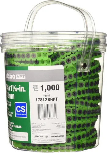 Miniatura 2 de Metabo HPT Tornillos para paneles de yeso de rosca gruesa de 1-1/4 pulgadas #6 x 1-1/4 pulgadas 1000 unidades 17812BHPT