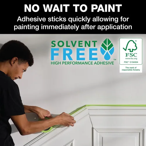 Miniatura 6 de FrogTape Advanced Painters - Cinta adhesiva multisuperficie de 1.5 pulgadas de ancho (1.41 pulgadas x 45 yardas) con bloque de pintura, se adapta a