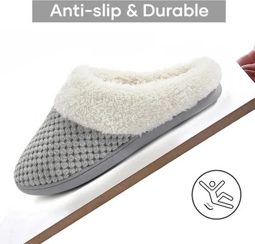 Miniatura 5 de ULTRAIDEAS - Pantuflas de lana y vellón, cómodas para mujer, espuma viscoelástica, de meter, para interiores y exteriores