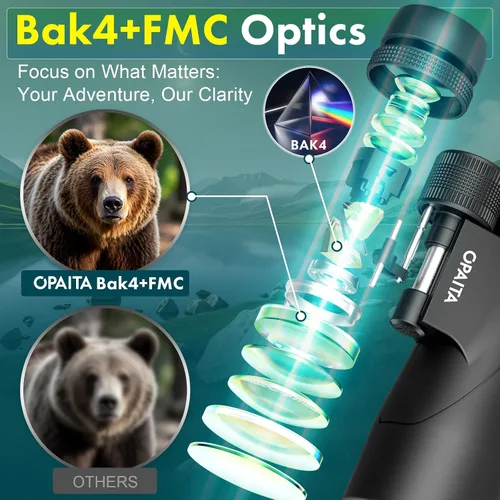 Miniatura 4 de HD - Binoculares de alta potencia de 15 x 52 pulgadas para adultos, binoculares profesionales de observación de aves con prisma BAK4 y lente FMC