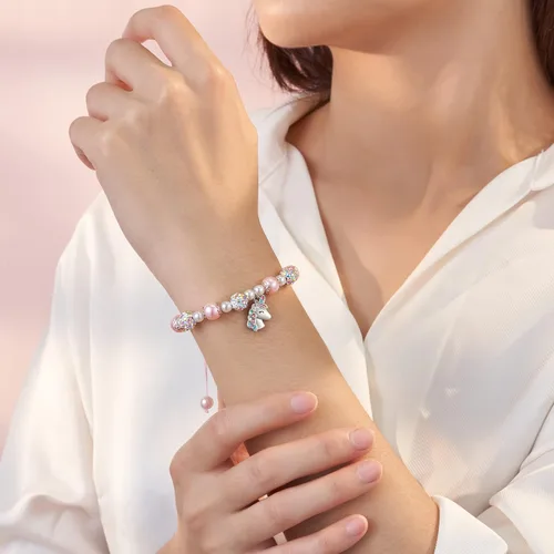 Miniatura 3 de HGDEER KindergartenPreschool Graduation Gifts for Girls Pink Pearl and Rhinestone Balls Unicorn Bracelet Adjustable Length Suitable for Daughter