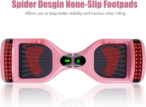 Miniatura 5 de LIEAGLE Hoverboard - Patineta autoequilibrante de 16.5 cm, 6.5 pulgadas, con ruedas Bluetooth, luces LED, para niños y adultos A03-Rosa