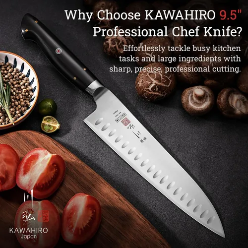 Miniatura 2 de Cuchillo de chef profesional, cuchillo de chef japonés hecho a mano de 9.5 pulgadas para cocina eficiente, cuchillo gyuto de acero de aleación