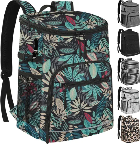 Mochila enfriadora aislada a prueba de fugas, impermeable, mochila enfriadora de 30/45 latas, gran capacidad, ligera, para viajes, camping, playa,