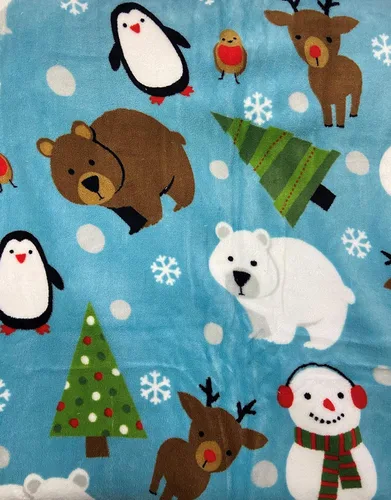 Miniatura 22 de Manta navideña de muñeco de nieve azul, 50 x 60 pulgadas, forro polar sherpa de microfelpa ultrasuave, decoración navideña y regalo para sofá, cama