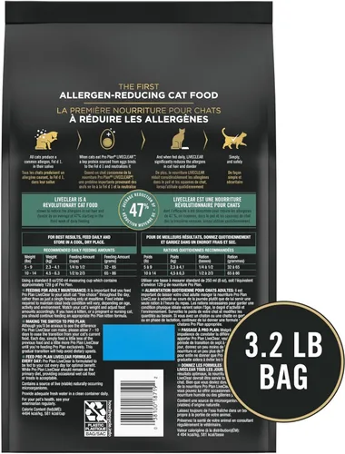 Miniatura 9 de Purina Pro Plan LIVECLEAR - Reducción de alérgenos, piel y estómago sensibles, alimento para gatos con alto contenido de proteínas, fórmula de pavo