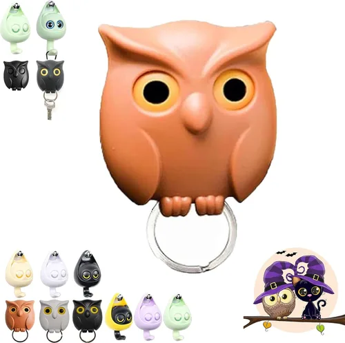 Miniatura 16 de Llavero de búho nocturno, llaves de soporte para llaves, llave de pared magnética de búho nocturno, lindo soporte para llaves de búho, creativo y 3