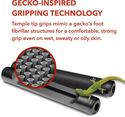 Miniatura 2 de Setex Gecko Grip Empuñaduras para gafas con punta de patilla, (2 pares negros) Fabricado en EE. UU., Innovadoras puntas de fibras