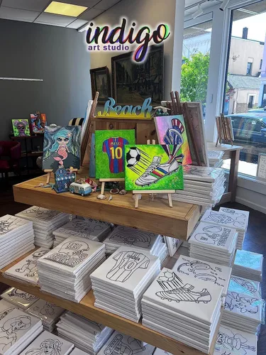 Miniatura 3 de INDIGO ART STUDIO Pintura en lienzo predibujada para adultos, niños y parejas, paquete de 4 a 40 unidades con descuento para actividades artísticas