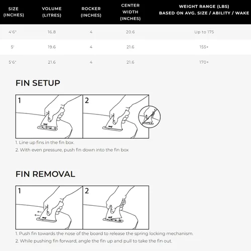 Miniatura 7 de Ronix Koal Classic Fish Wakesurf Board for All Levels Versatile Forgiving Surf-Style Board with Tool-Free Fin-S System & Swallowtail Best for