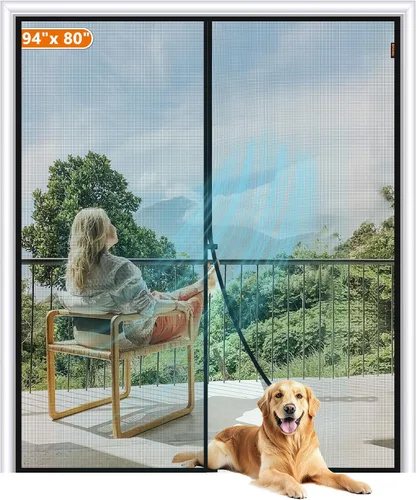 Miniatura 124 de MAGZO Mosquitera Magnética para Puerta Se Ajusta a Puerta de Tamaño 25 x 63 Pulgadas, Tamaño de Mosquitera 27" x 64" Imanes Fuertes de Malla, Red