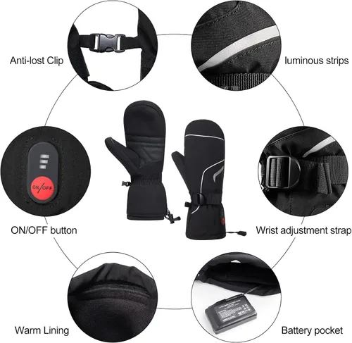 Miniatura 4 de Savior Heat Guantes para hombre y mujer, guantes eléctricos recargables, adecuados para el trabajo al aire libre, esquí, correr, senderismo, etc.