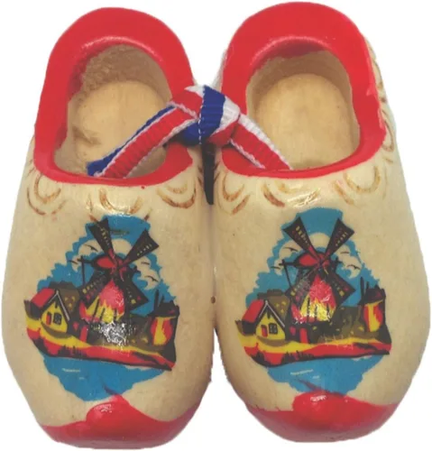 Miniatura 5 de Decorativo 2.5 "Molino de viento Escena de madera lisa Par de zapatos imán de nevera DutchGiftOutlet