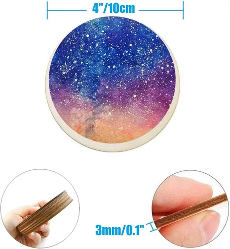 Miniatura 2 de 25 círculos de madera de 4 pulgadas, círculos de madera sin terminar, recortes de disco redondos, círculos de madera redondos en blanco de 1/9