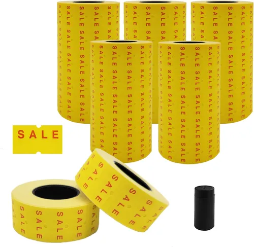 Miniatura 12 de Motex 1 línea en blanco - 10,000 etiquetas verdes en blanco para pistolas de precio y fecha, compatibles con MX-5500 y pistolas Perco de 1 línea