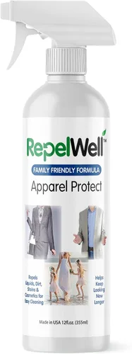 RepelWell Apparel Protect (12oz) Aerosol Repelente de Manchas y Agua – No Tóxico, Ecológico, Seguro para Mascotas para Ropa y Más