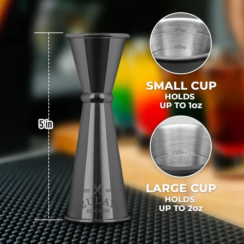Miniatura 8 de Zulay - Jigger de cóctel de estilo japonés de alta calidad, 2 onzas, 1 onza, doble gatillo de bartending - Acero inoxidable 304 con medidas grabadas